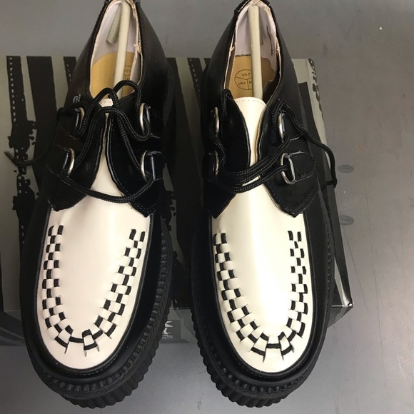 tuk Black and White Rude Boy Creepers NIB - Picture 2 of 5